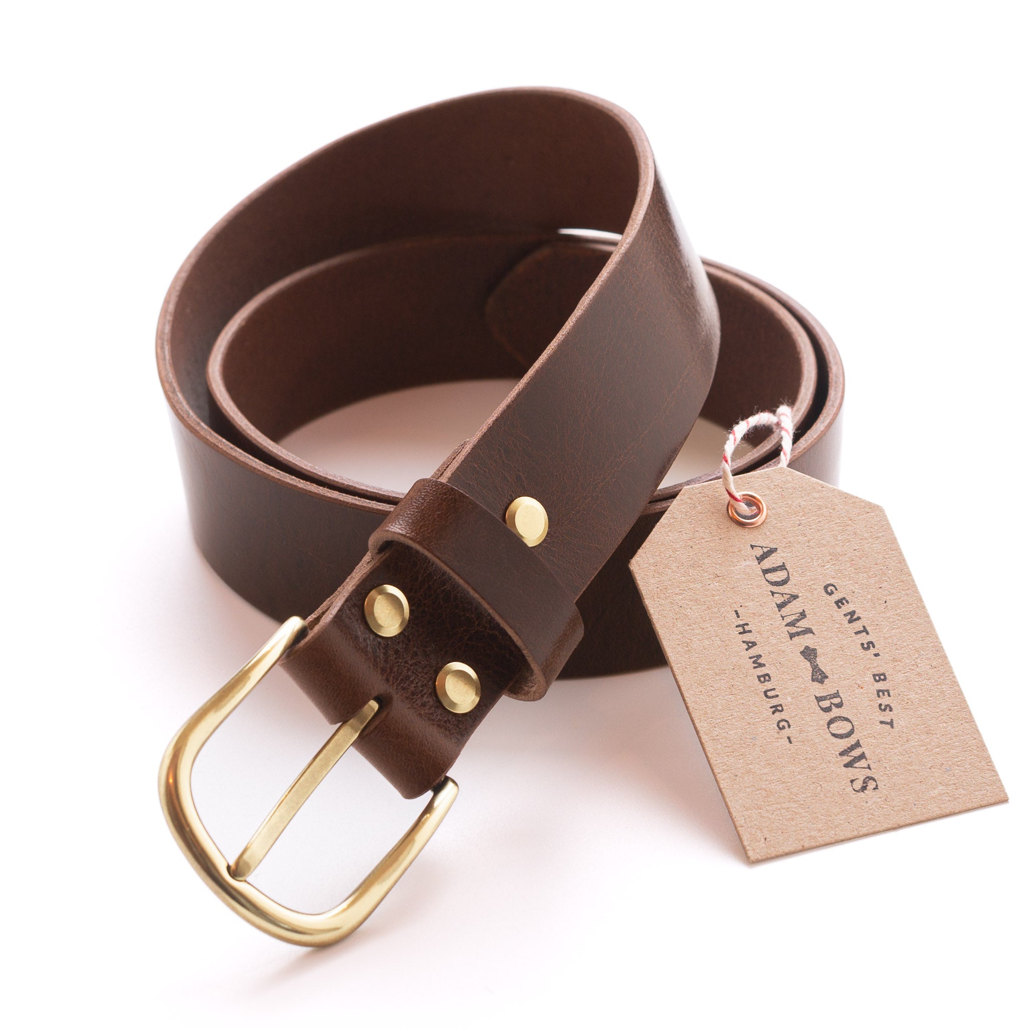 Dark brown belt - gold buckle