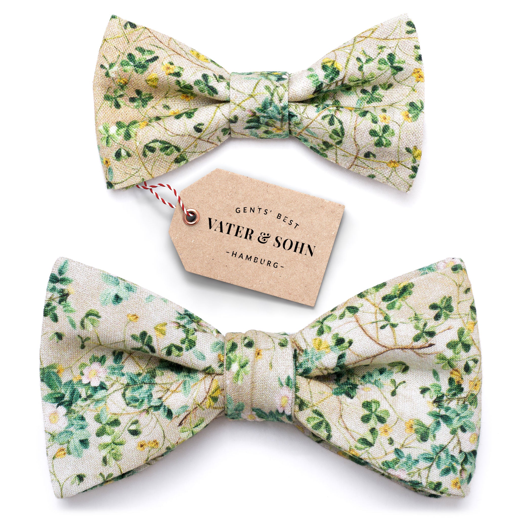 Set Kinderfliege und Herrenfliege Blumenmuster Natur "Noah"