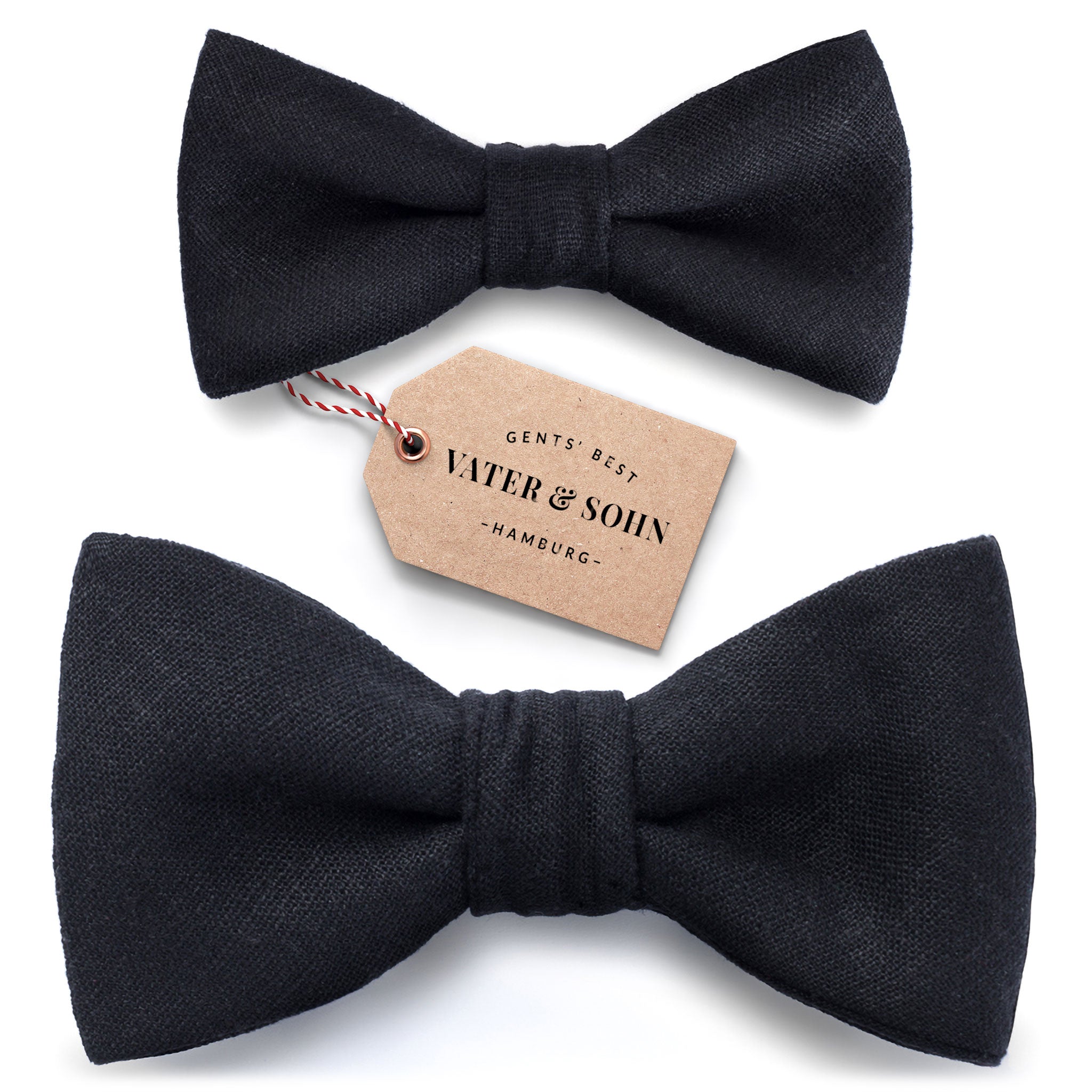 Set of children's bow ties and men's bow ties in black "Jack"