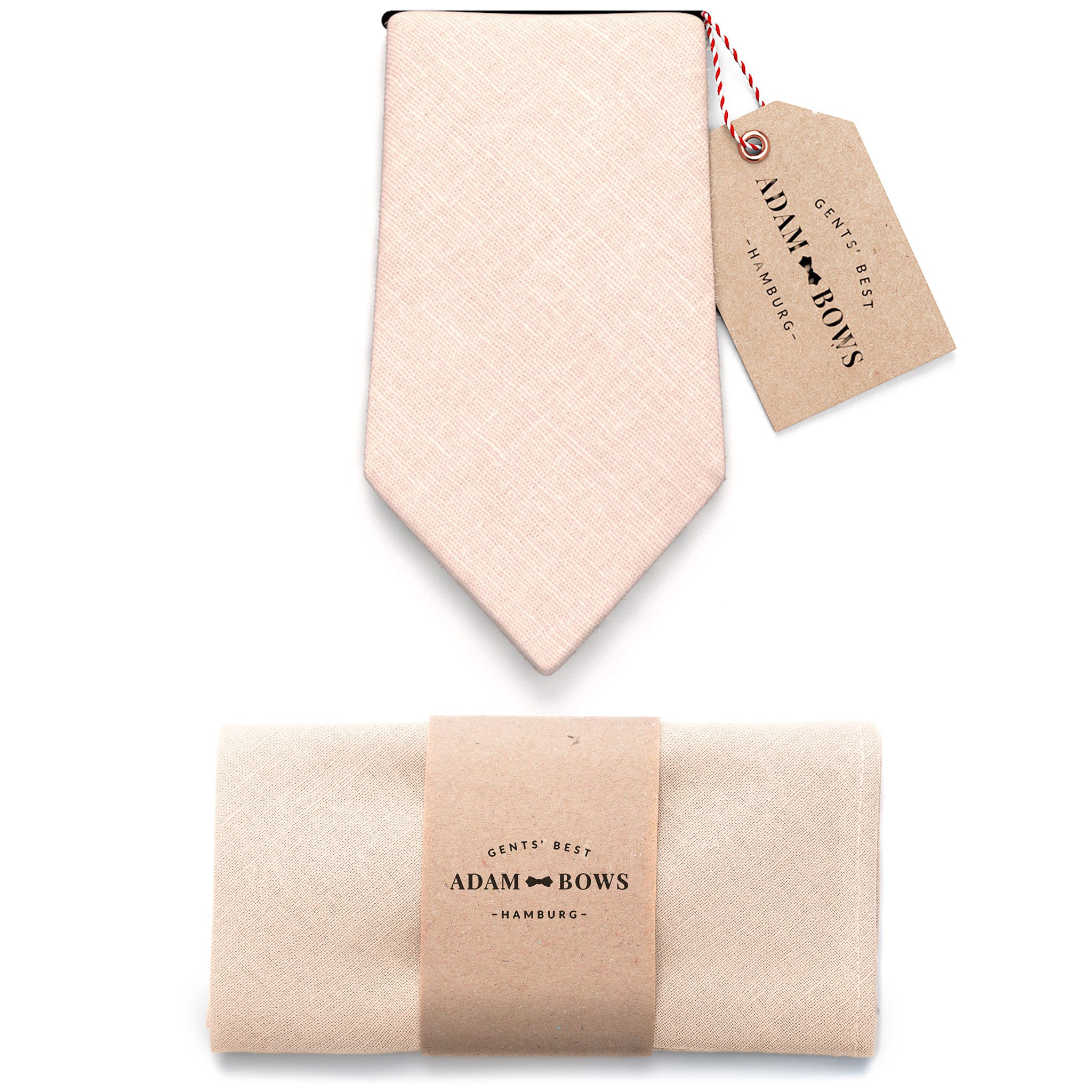 Set Krawatte und Einstecktuch Apricot "Francois"