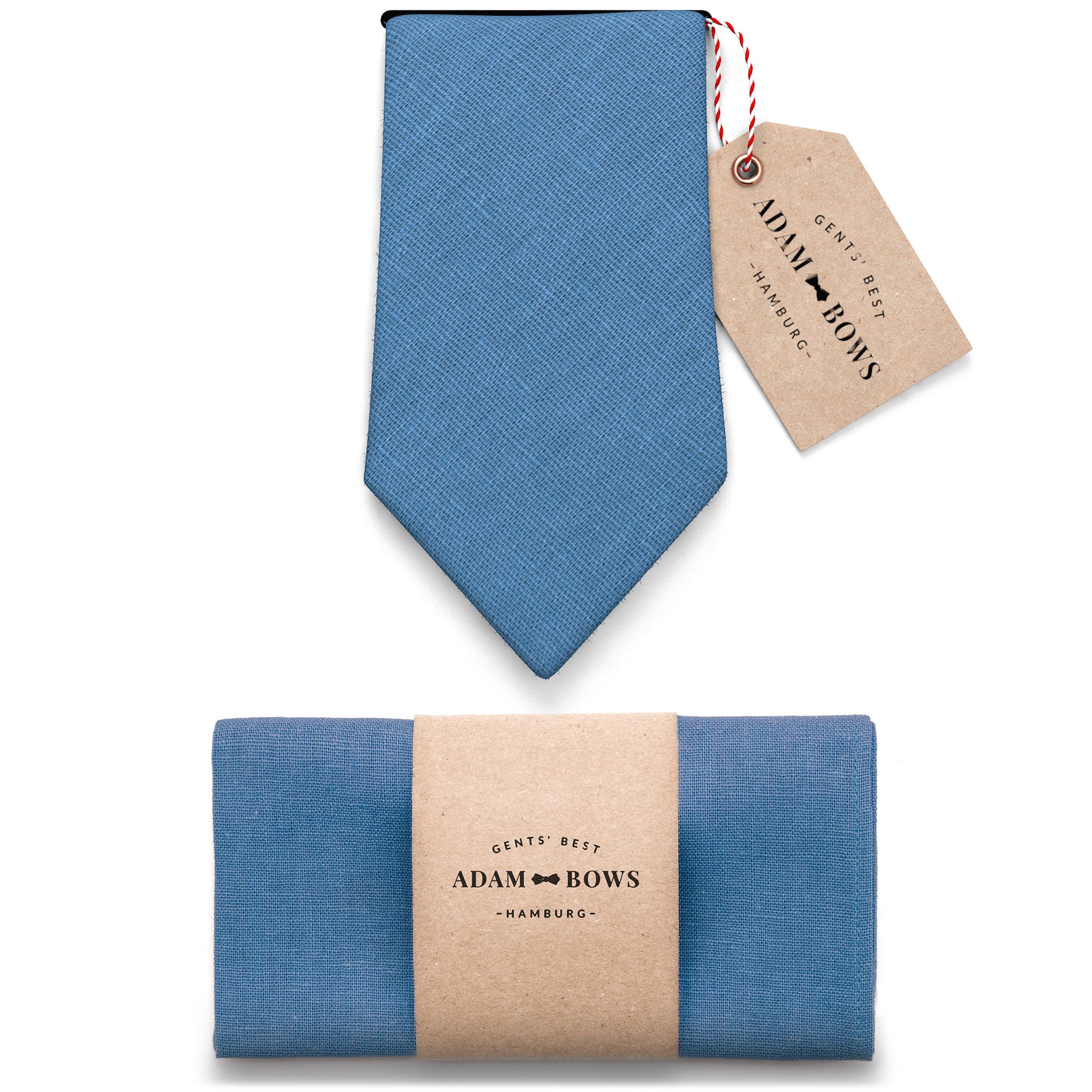 Set Krawatte und Einstecktuch Blau "Ray"