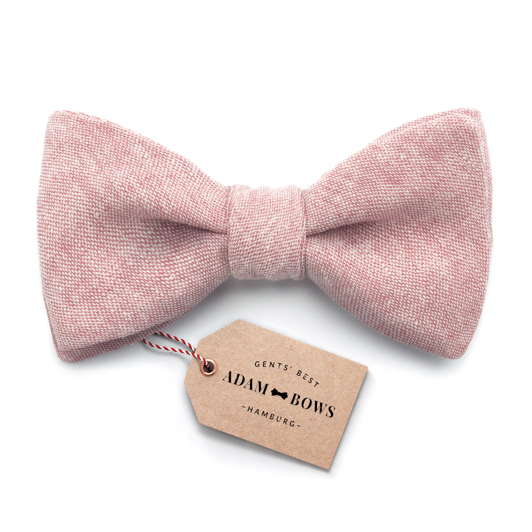 Herrenfliege in altrosa aus Leinen "Hector" von Adam Bows mit Logo-Etikett