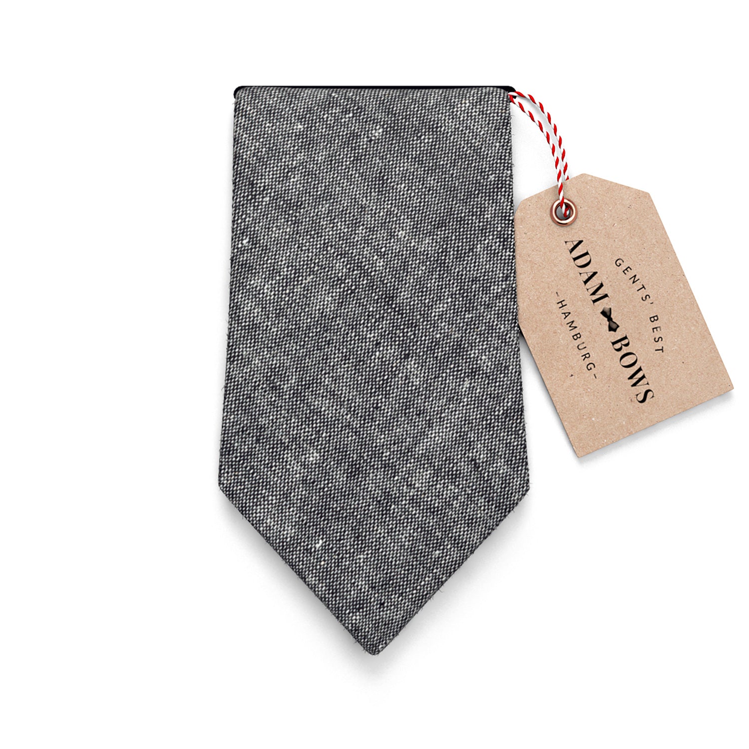 krawatte-dunkelgrau-schwarz-leinen-vintage-fritz-adambows