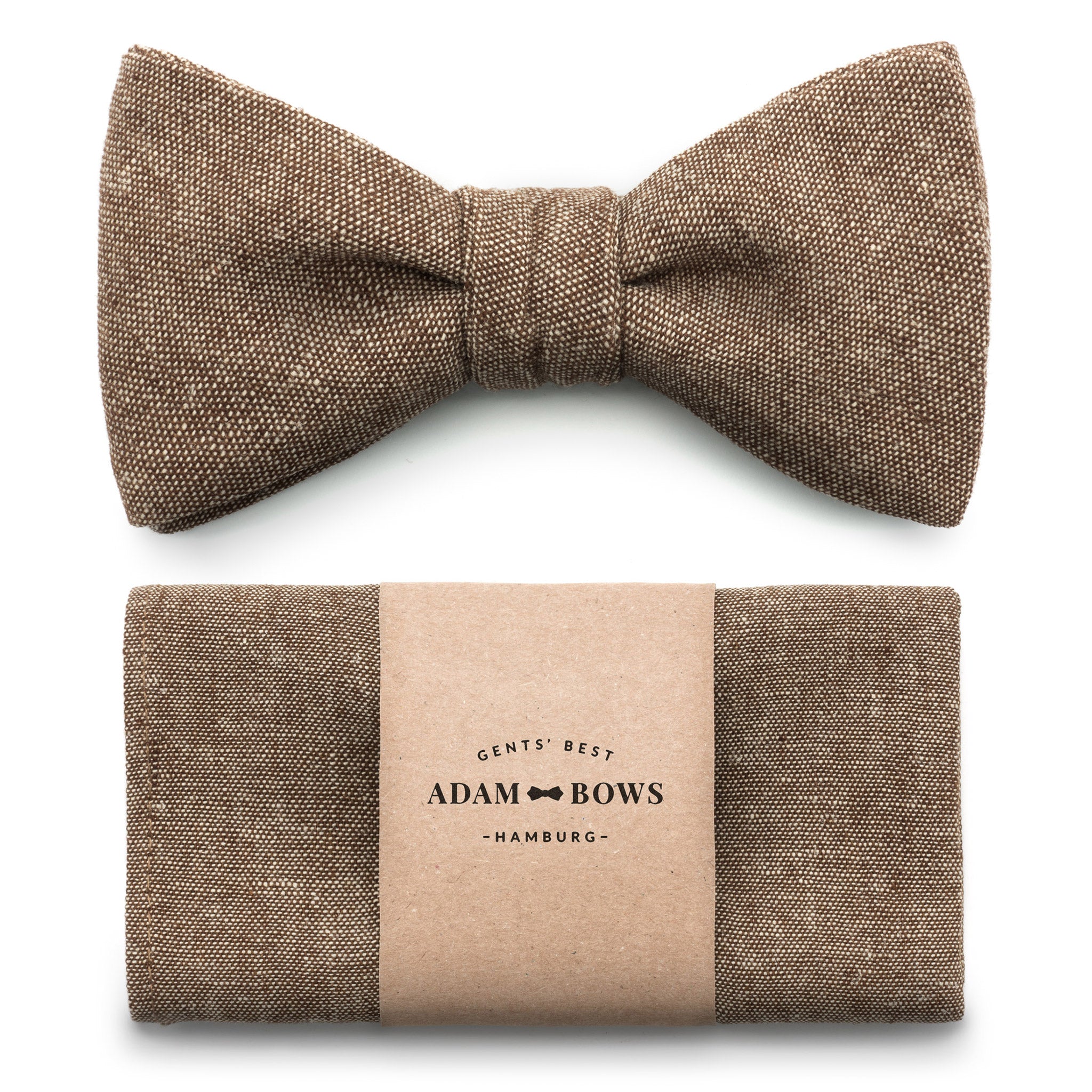 Set Bow Tie and Pocket Square Brown "Bosse"