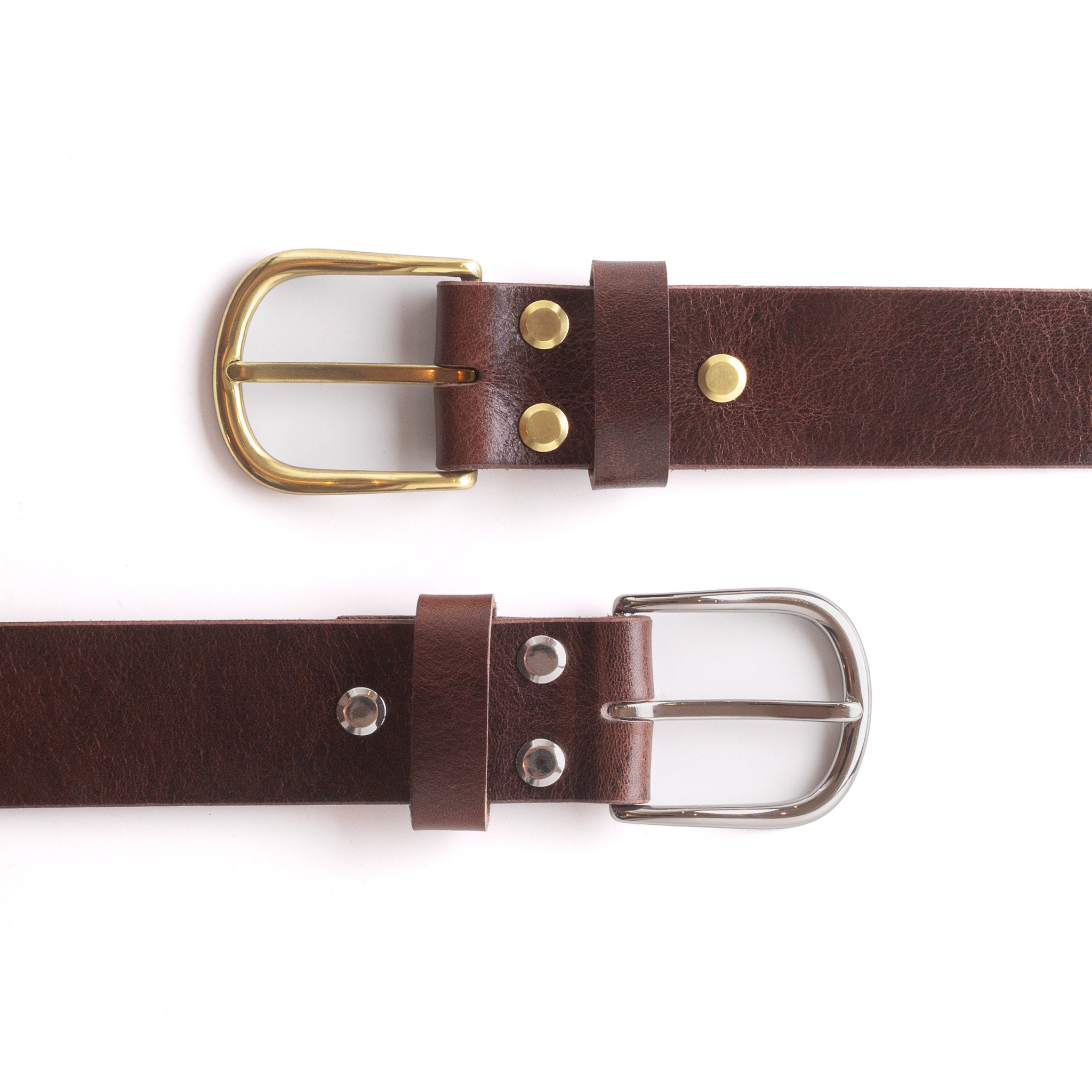Dark brown belt - gold buckle