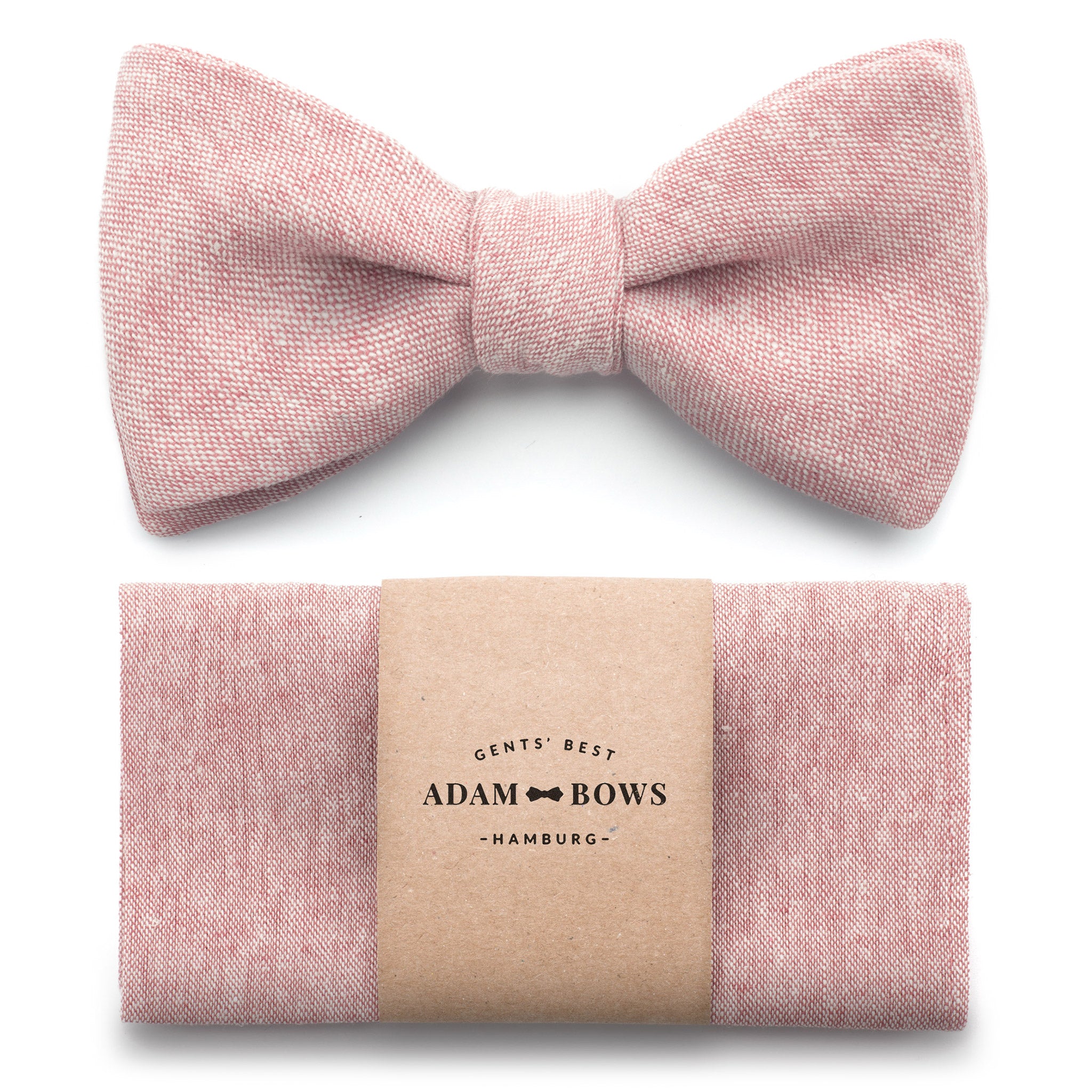 Set Bow Tie and Pocket Square Old Pink "Hector"