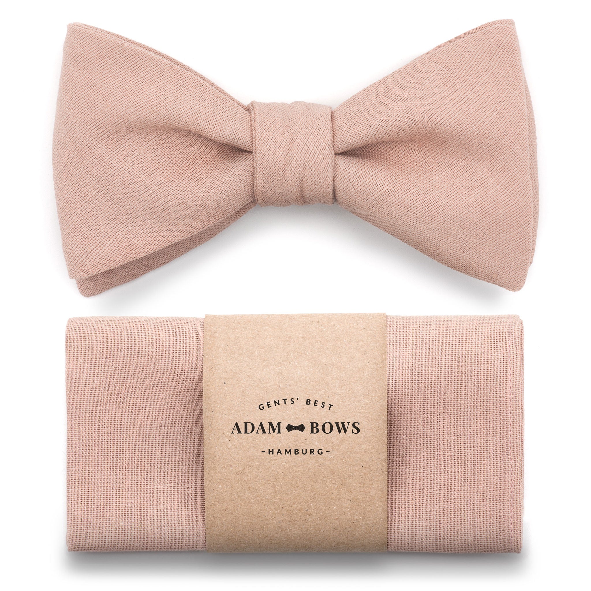 Set Bow Tie and Pocket Square Old Pink "Vincent"