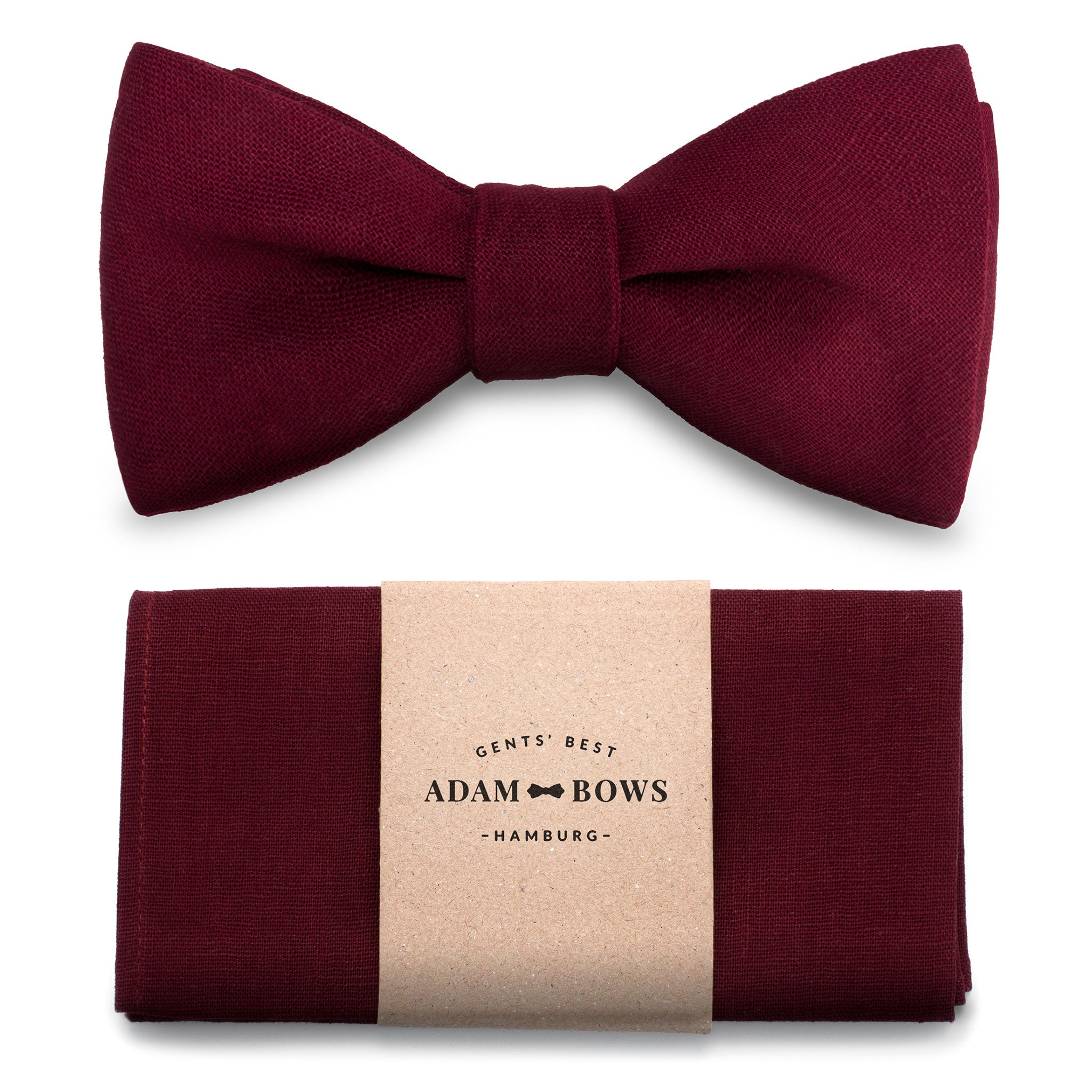 Set Bow Tie and Pocket Square Bordeaux "George"