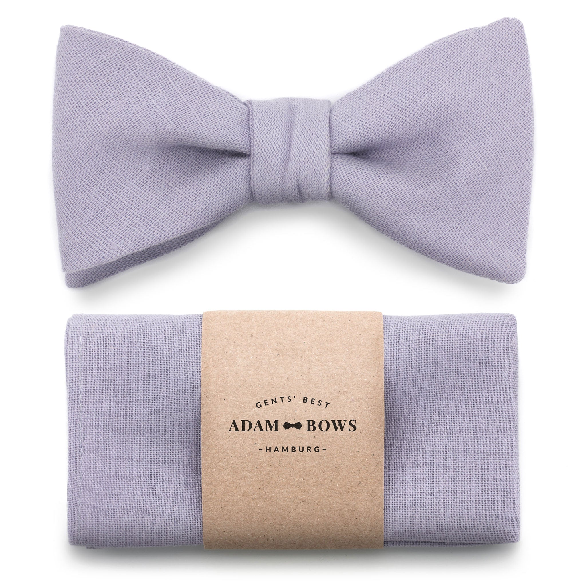 Set bow tie and pocket square in lilac "Louis"