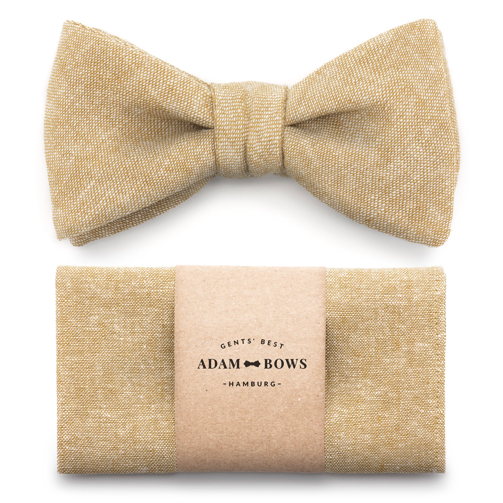 Set bow tie and pocket square in light brown "Claas"