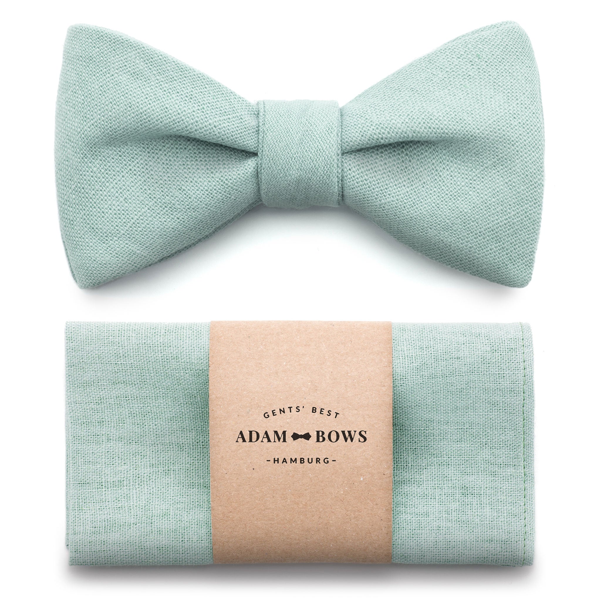 Set Bow Tie and Pocket Square Sage Green "Finn"