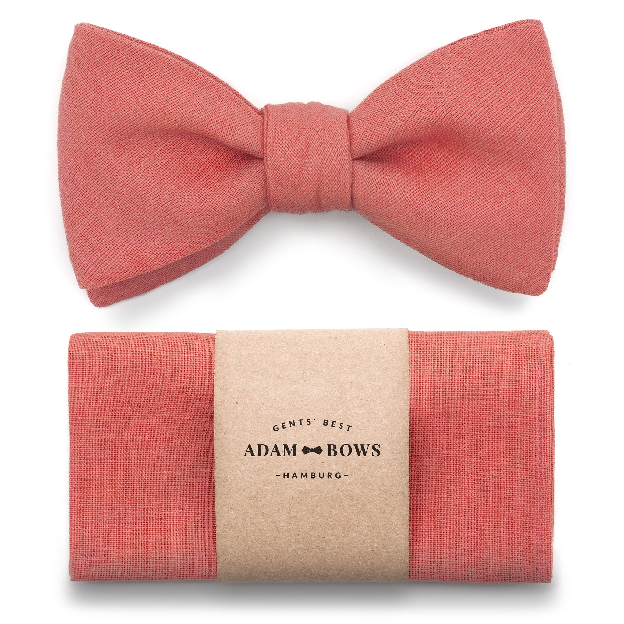 Set bow tie and pocket square in rust red "Pepe"