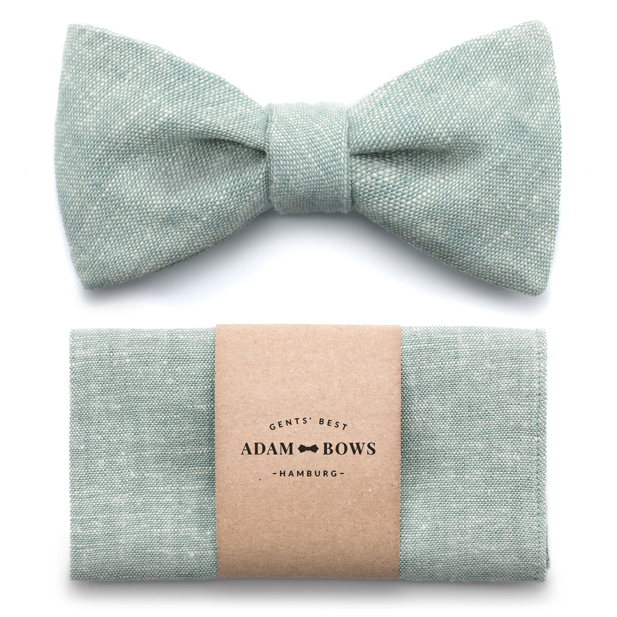 Set Bow Tie and Pocket Square Sage Green "Lasse"