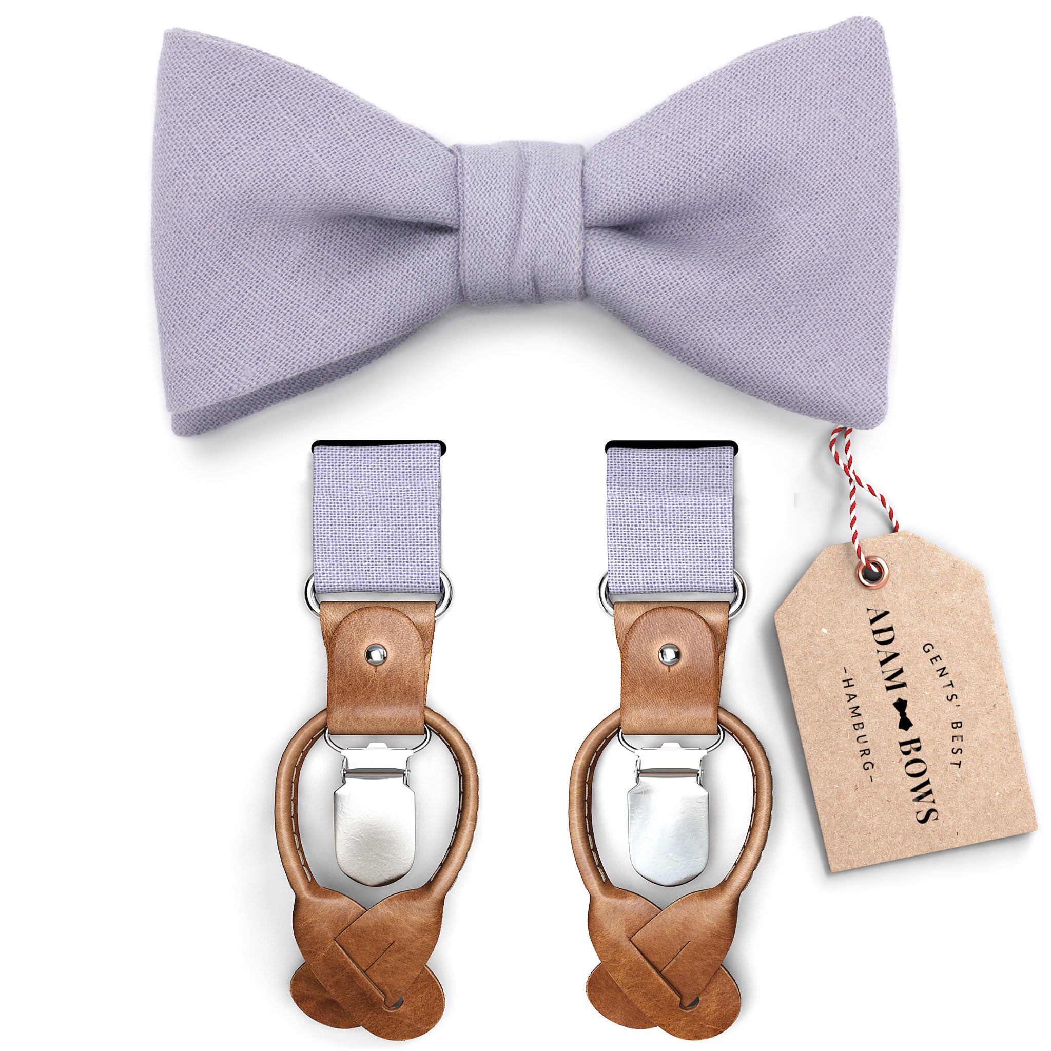 Set bow tie and suspenders in lilac "Louis"