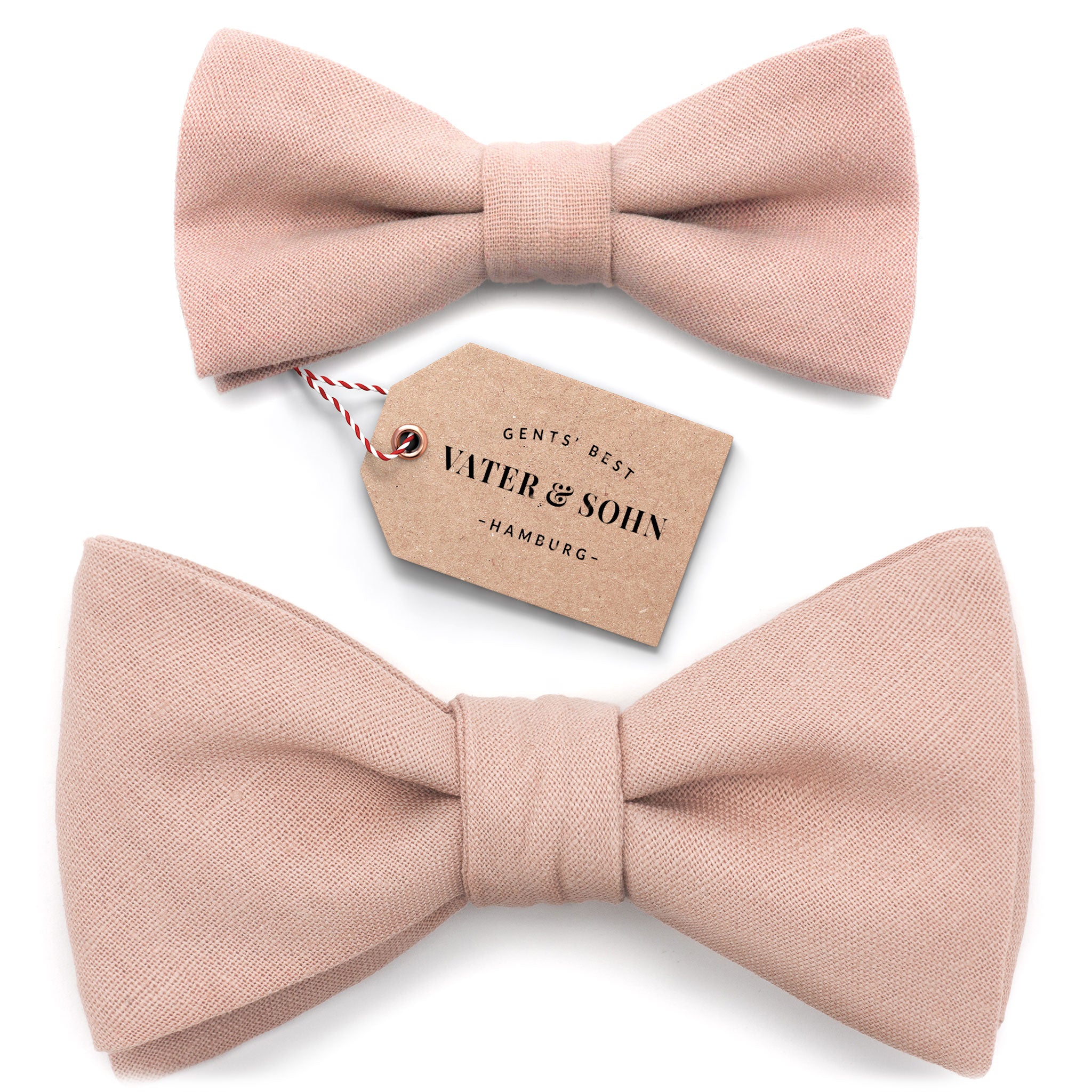 Set of children's bow ties and men's bow ties in old pink "Vincent"