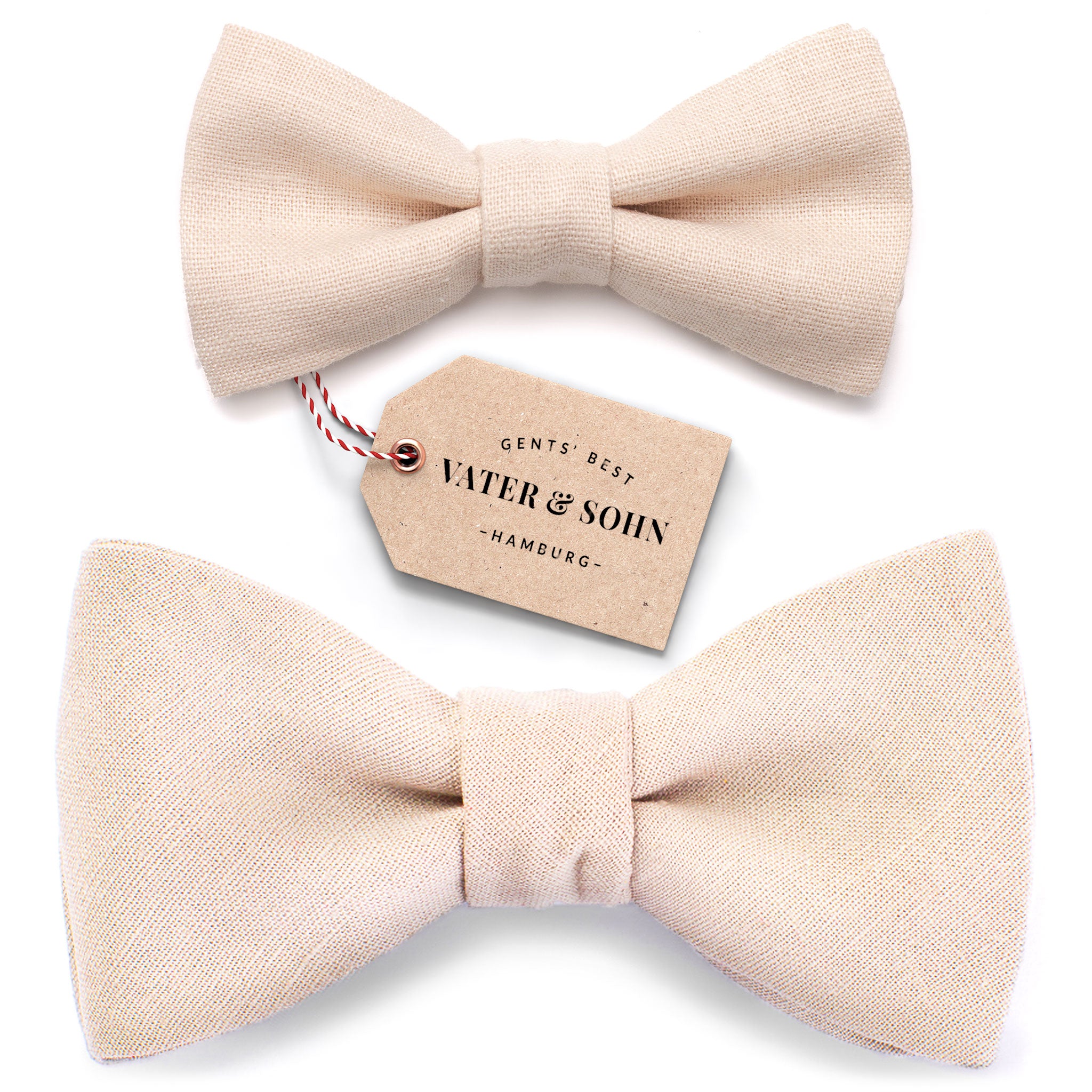 Set of children's bow ties and men's bow ties in apricot "Francois"