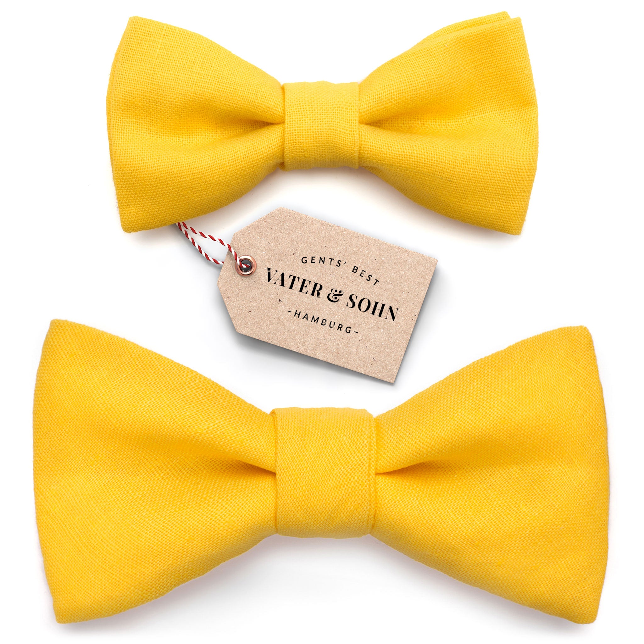 Set of children's bow ties and men's bow ties in sunny yellow "Sunny"