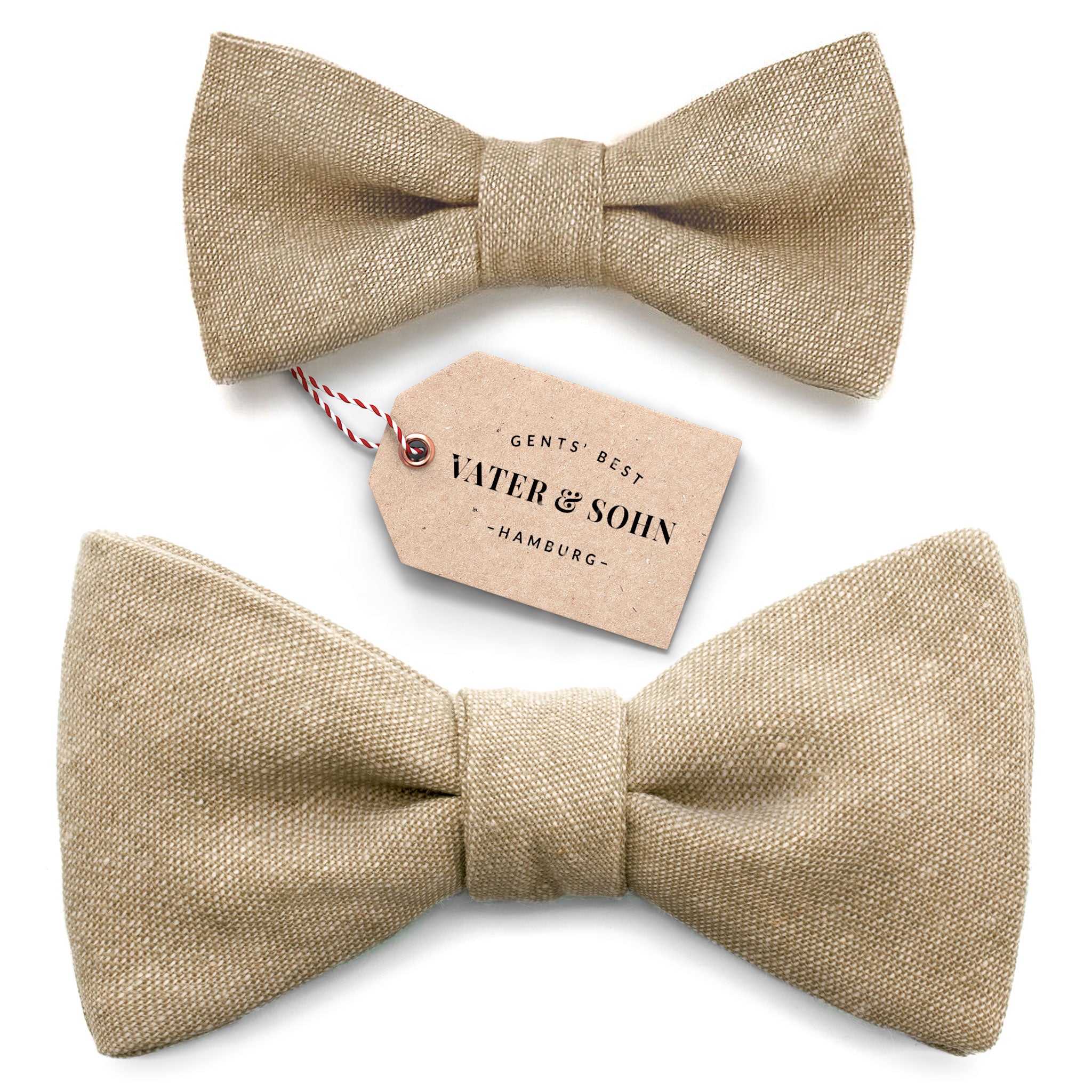 Set of children's bow ties and men's bow ties in mocha "Hanno"