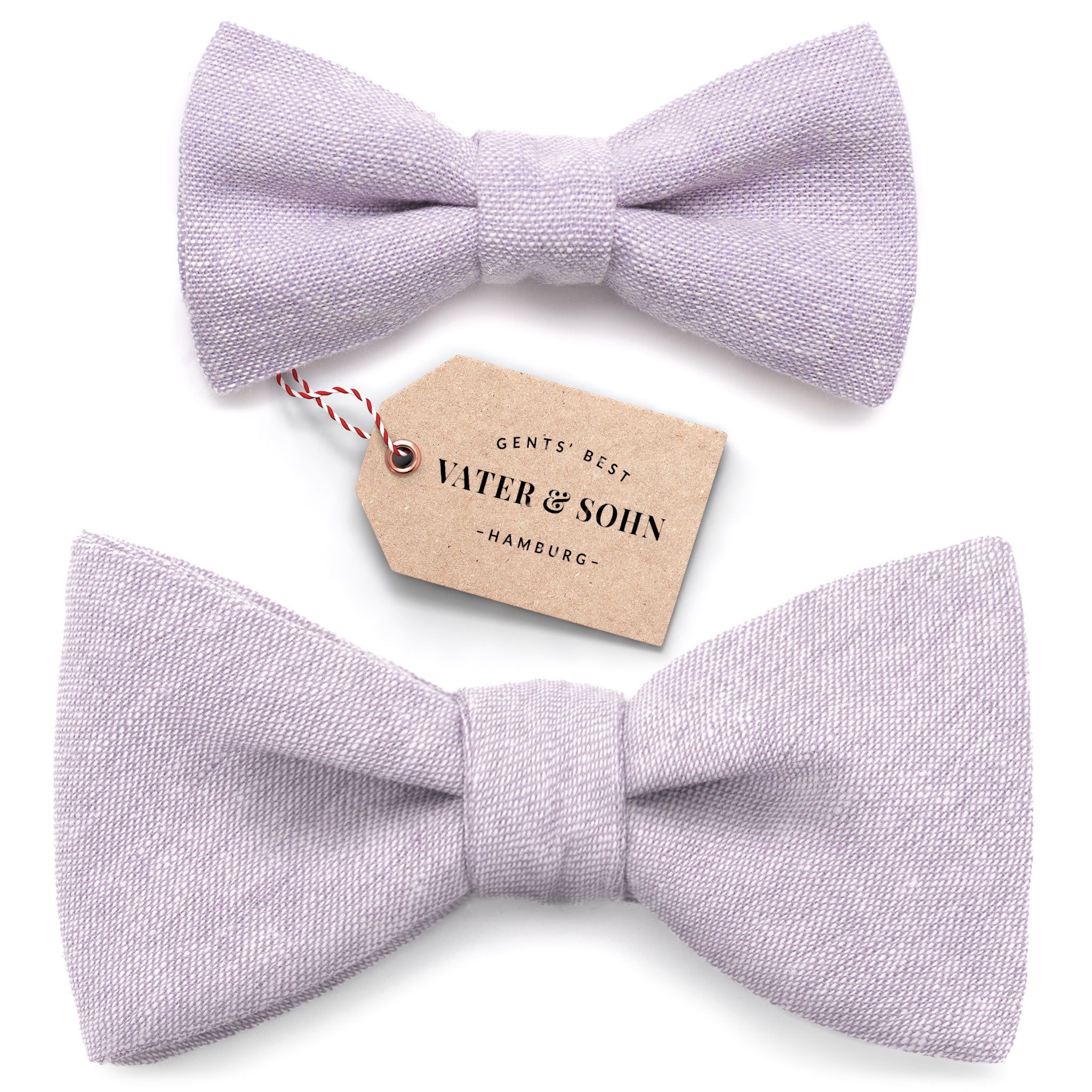 Set of children's bow ties and men's bow ties in delicate violet "Linus"