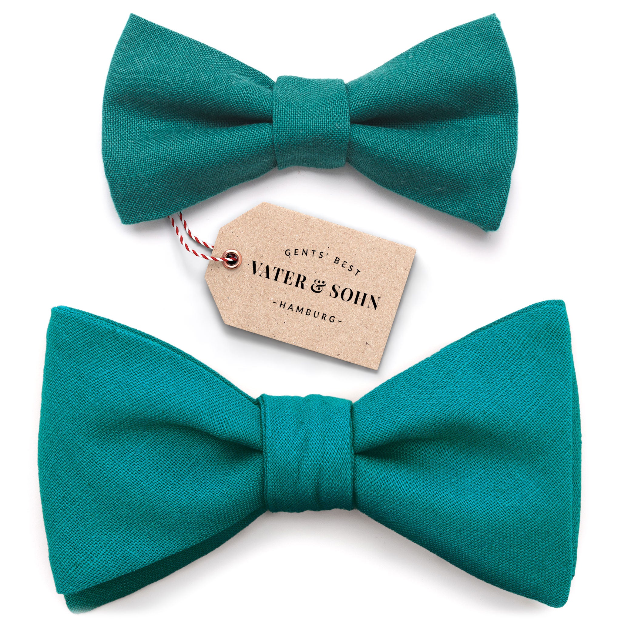 Set of children's bow ties and men's bow ties in petrol "Ole"