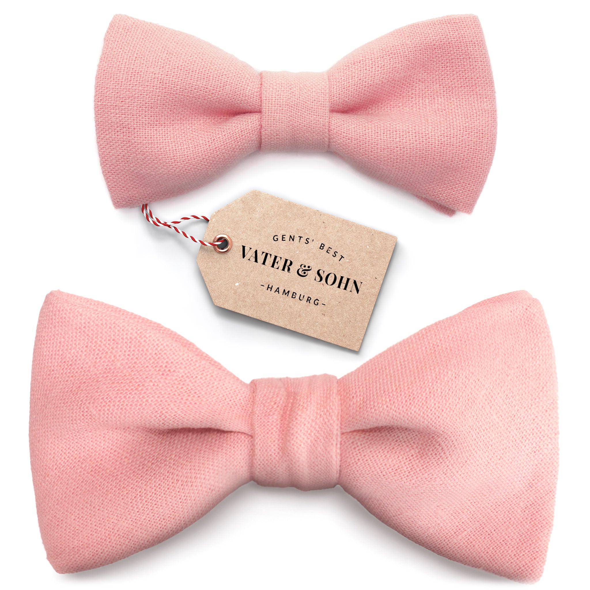 Set of children's bow ties and men's bow ties in pink "Jean"