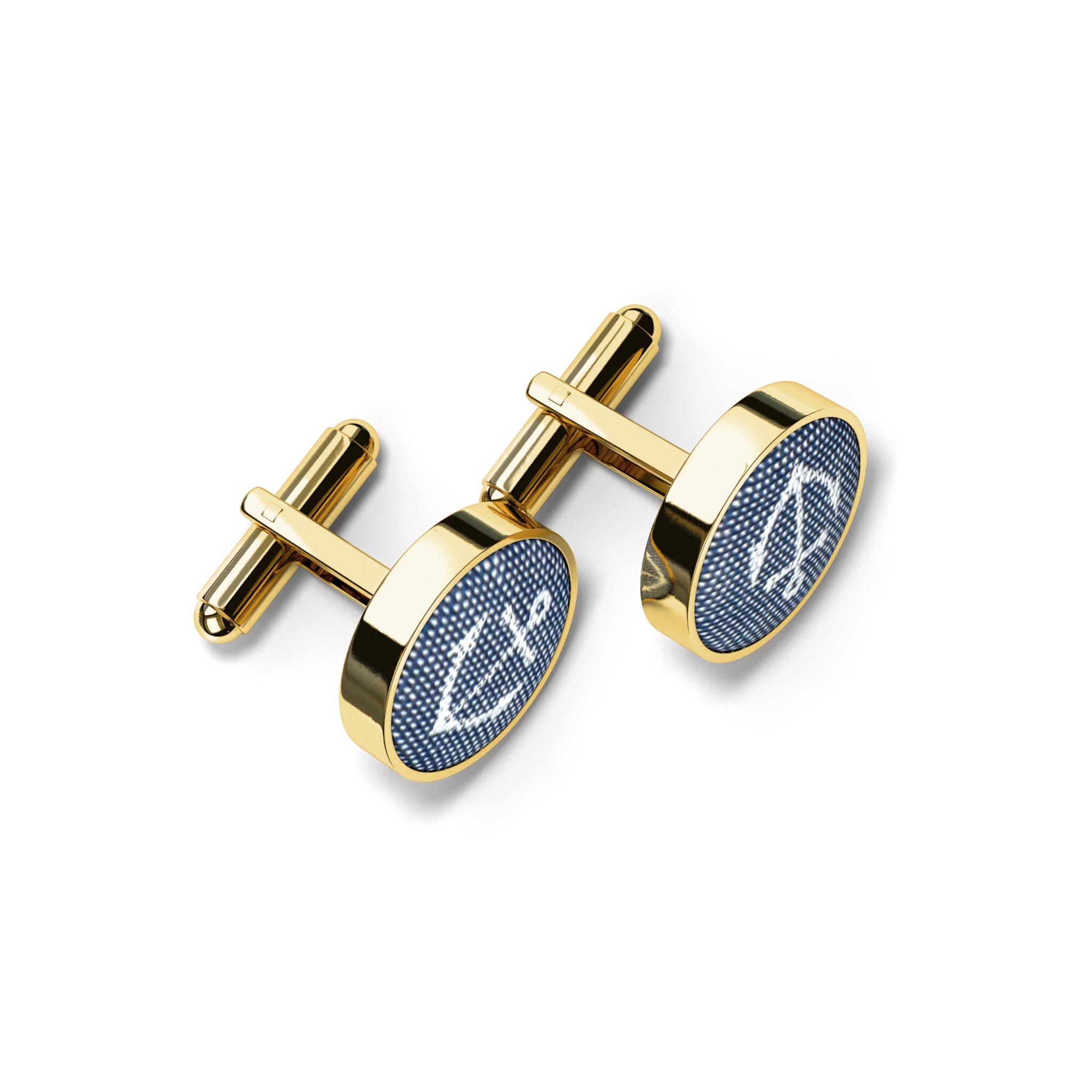 adam-bows-manschettenknoepf_Hans_blau-Anker_gold